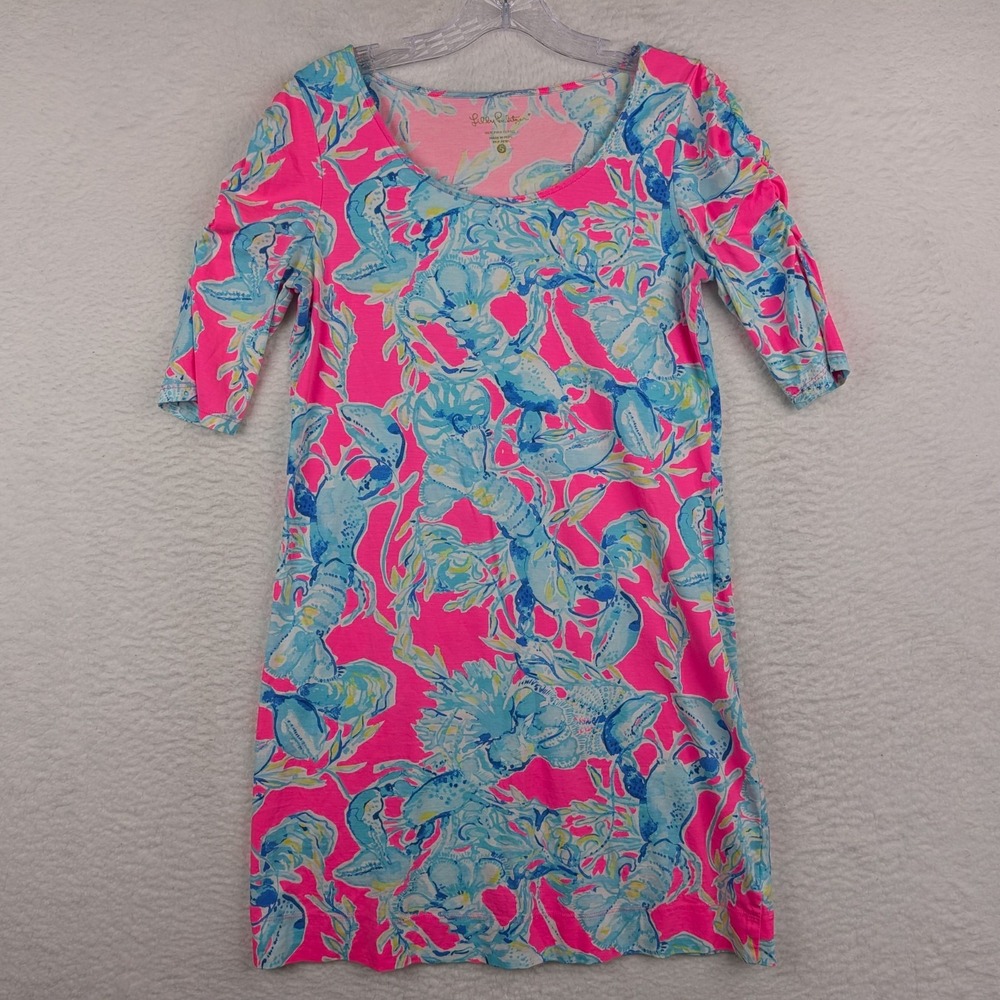 Lilly Pulitzer Preston Dress Size Small Pima Pink Tropics Mermaids Call